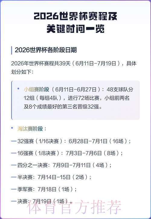 2026世界杯赛程时间表查询 2026世界杯赛程时间表查询